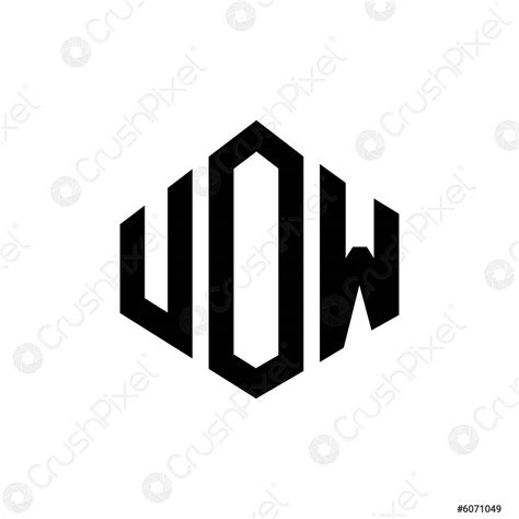 UOW letter logo design with polygon shape. UOW polygon and - stock ...