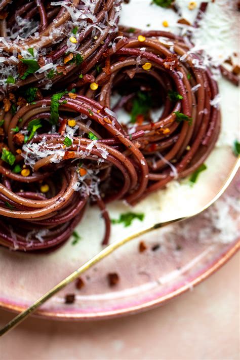 Red Wine Pasta - Red Wine Bucatini with Pancetta and Parmesan