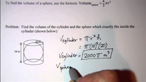 Volume of a Cylinder and a Sphere - YouTube