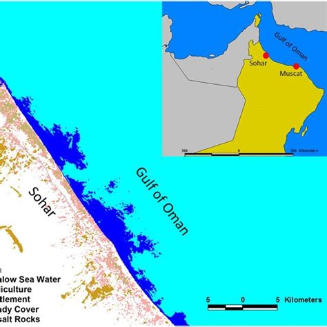 Location map of Sohar study area along with the Gulf of Oman coast. The ...