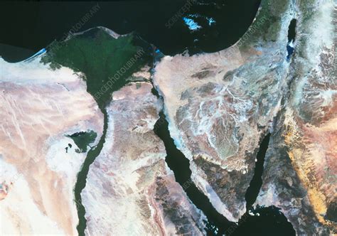 True-colour satellite image of the Nile Delta - Stock Image - E552/0093 ...