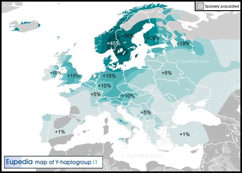 Distribution of haplogroup I1 in Europe | Germanic tribes, Map, Ancient ...