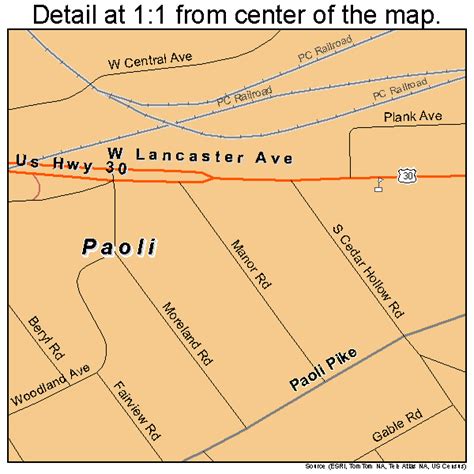 Paoli Pennsylvania Street Map 4257816