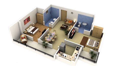 Ella Home Ideas: Two Bedroom Floor Plan With Dimensions - 2 Bedrooms ...