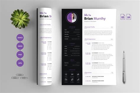 Resume Template With Portfolio - Design Cuts