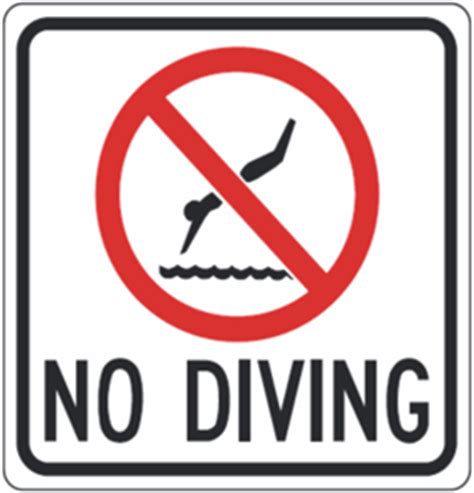 Buy No Diving Signs from USA Traffic Signs