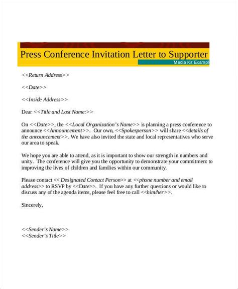 Invitation Letter To Attend Press Conference | Onvacationswall.com