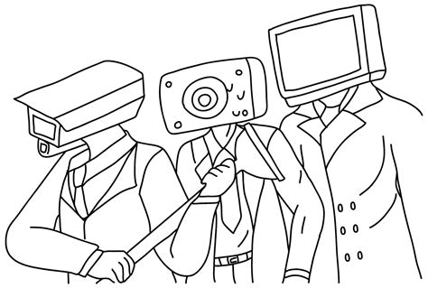 Cameramen, Speakerman, TV Man Coloring Page - Free Printable Coloring Pages