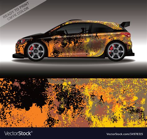 Wrap car decal design custom livery race rally Vector Image