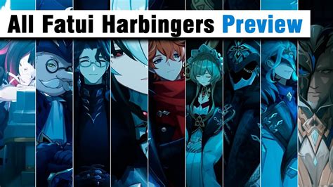 All Fatui Harbingers (with their names) Preview | eng sub, japanese dub ...