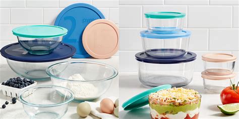 Pyrex glass mixing bowl/food storage sets with lids for $15 (Reg. up to ...