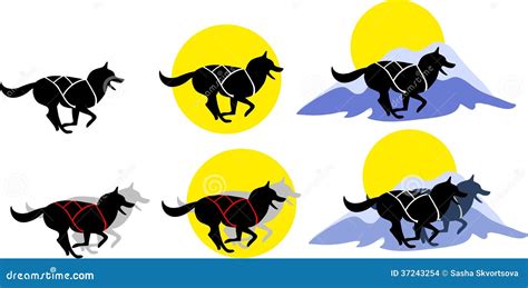 Sled Dogs Cartoon Vector | CartoonDealer.com #30389751