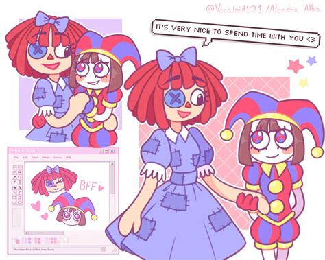 Some drawings of Ragatha with Pomni ️💙 🤡 I love them both 🥰💕 Enjoy 💕💖 ...