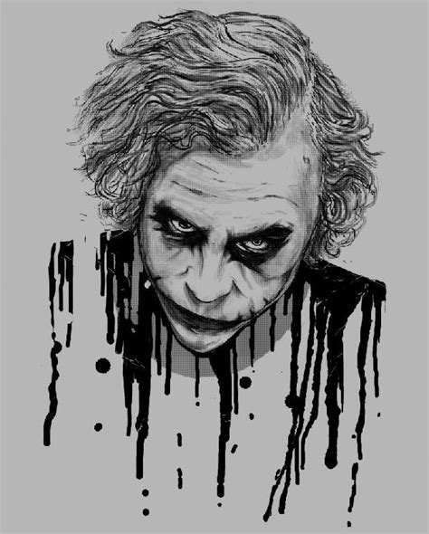 The Joker Black And White Drawing