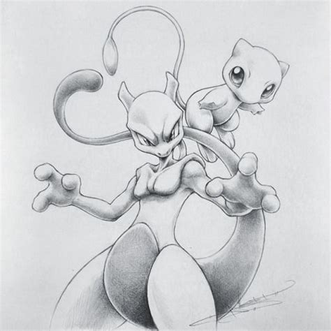 Untitled | Pokemon sketch, Pokemon mewtwo, Mew and mewtwo