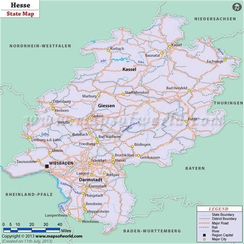 Hessen Germany Map | Hessen Map | Germany map, Germany, Map