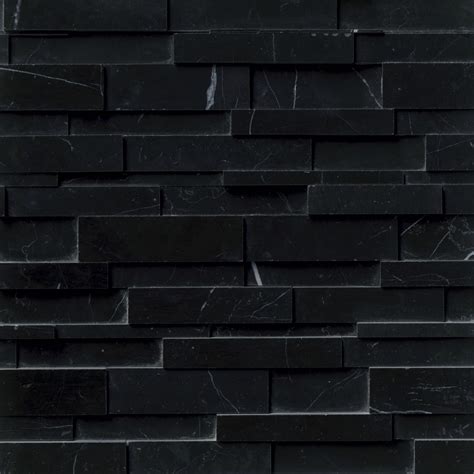 Black Marquina Polished Marble Architectural Wall Tile - 22 x 6 in ...