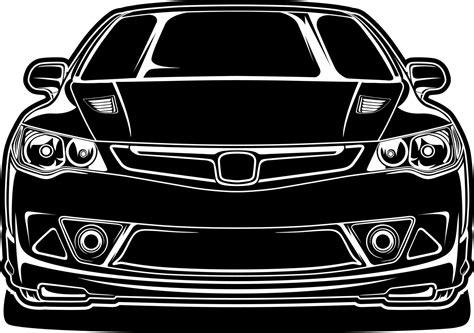 Black and white car vector illustration for conceptual design 7478437 ...