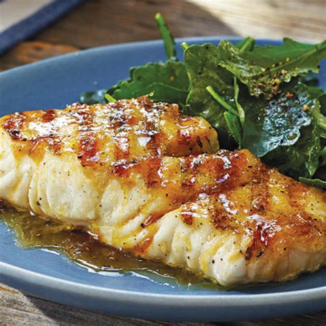 Grilled Halibut Steaks with Lemon-Garlic Sauce | Foodland: Ontario