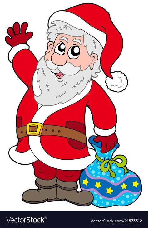 Cute santa claus with gifts Royalty Free Vector Image | Santa claus ...