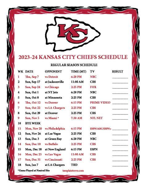 Kansas City Chiefs 2025 Schedule Dates - Emilia Rose