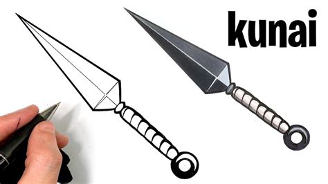 COMMENT DESSINER UN KUNAI FACILEMENT - NARUTO - YouTube