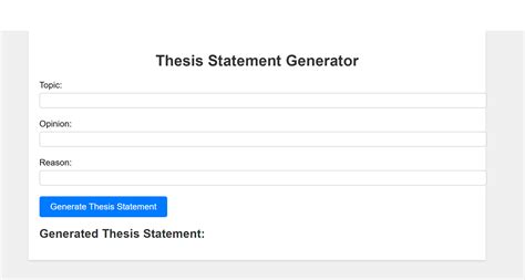 Thesis Statement Generator – MyThesis Academy®