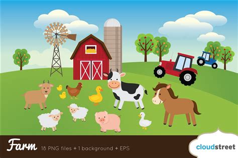 Farm Clip Art | Custom-Designed Illustrations ~ Creative Market