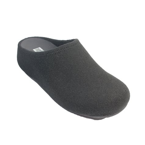 Fitflop Shuv Felt | All Black | Womens Clog Slippers | eBay