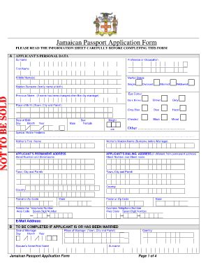 Jamaican Passport Form Pdf - Fill and Sign Printable Template Online