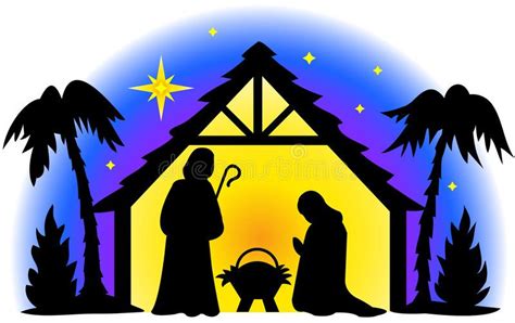 Silhouette Illustration of the Holy Family