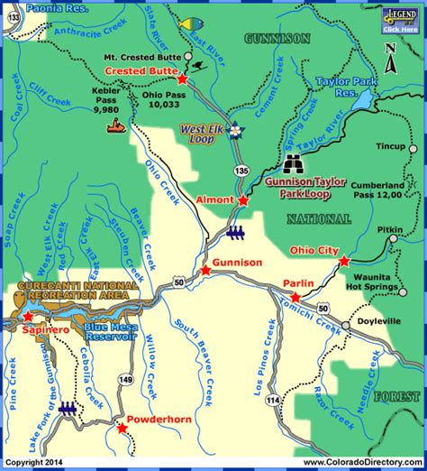 Gunnison Local Area Map | Colorado Vacation Directory