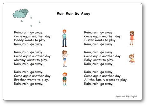 Rain, Rain, Go Away - Nursery Rhyme with Lyrics in English and in French