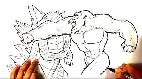 How to Draw GODZILLA vs KING KONG - Punch