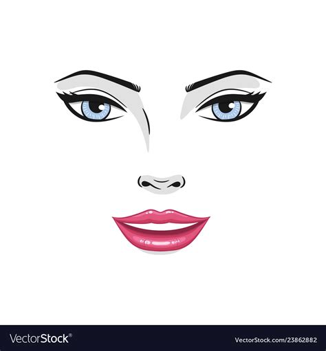 Beautiful young woman smiling face with red lips Vector Image