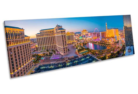 Las Vegas Strip Skyline Nevada Canvas Wall Art Panoramic – CanvasGeeks