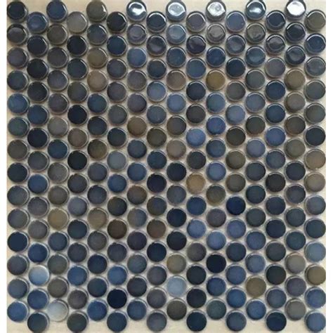 Penny Round Porcelain Blue Tile