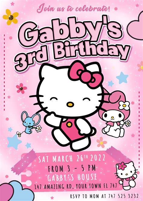 Beautiful Hello Kitty Birthday Invitation - oscarsitosroom in 2023 ...