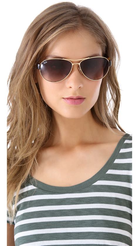 Ray-Ban Small Wrap Aviator Sunglasses in Brown - Lyst