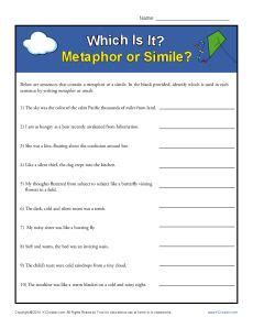 5th Grade Metaphor Worksheets For Grade 5 – Thekidsworksheet