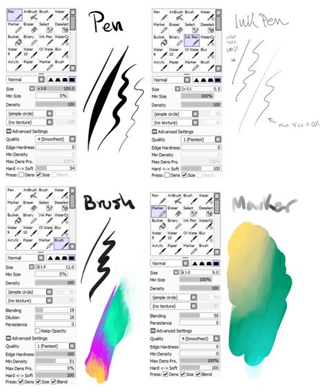 my brush settings by snowy-town on deviantART | Paint tool sai ...