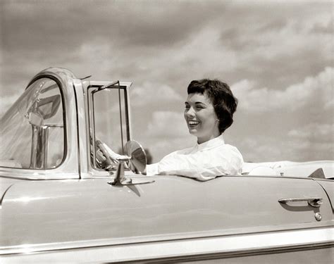 1950s Smiling Woman Driving Chevrolet Photograph by Vintage Images - Pixels