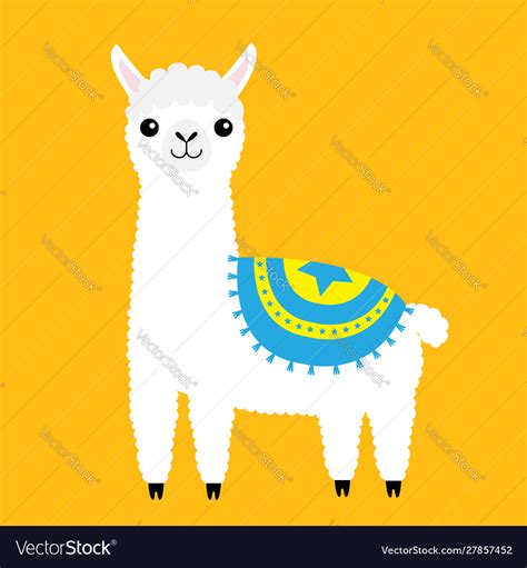 Alpaca llama animal cute cartoon funny kawaii Vector Image