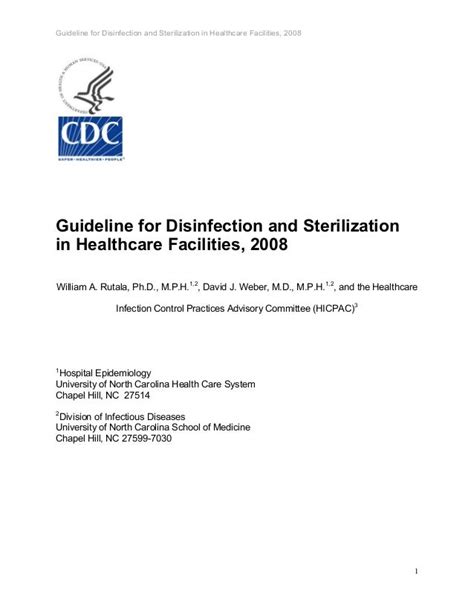 Cdc guideline for disinfection and sterilization in healthcare facili…