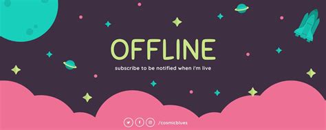 Pink Clouds Cute Cosmic General Twitch Banner - Templates by Canva