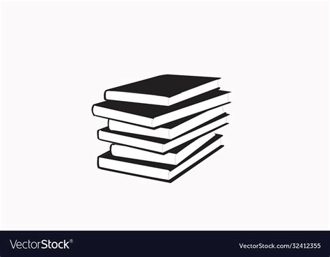 Books black and white icon Royalty Free Vector Image