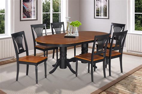 7 Piece Dining Room Set Table With A Butterfly Leaf And 6 Dining Chairs ...