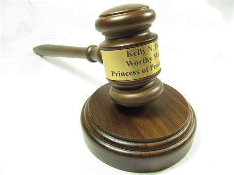 Personalized Engraved Wood Gavel with Sound Block Gift