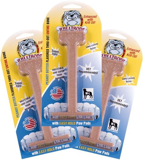 Nylon Dog Chew Toy Bullibone Peanut Butter Large Nylon Bone 3 Pack ...