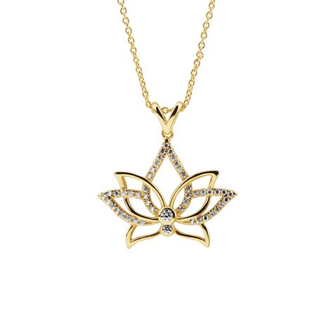 Gold Lotus Flower Necklace - Chandler Gold Lotus Flower Necklace ...